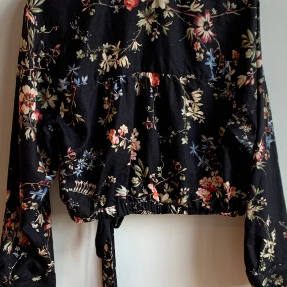 Anthropologie Pilcro Cropped Waist-Tie Blouse L - Picture 7 of 12